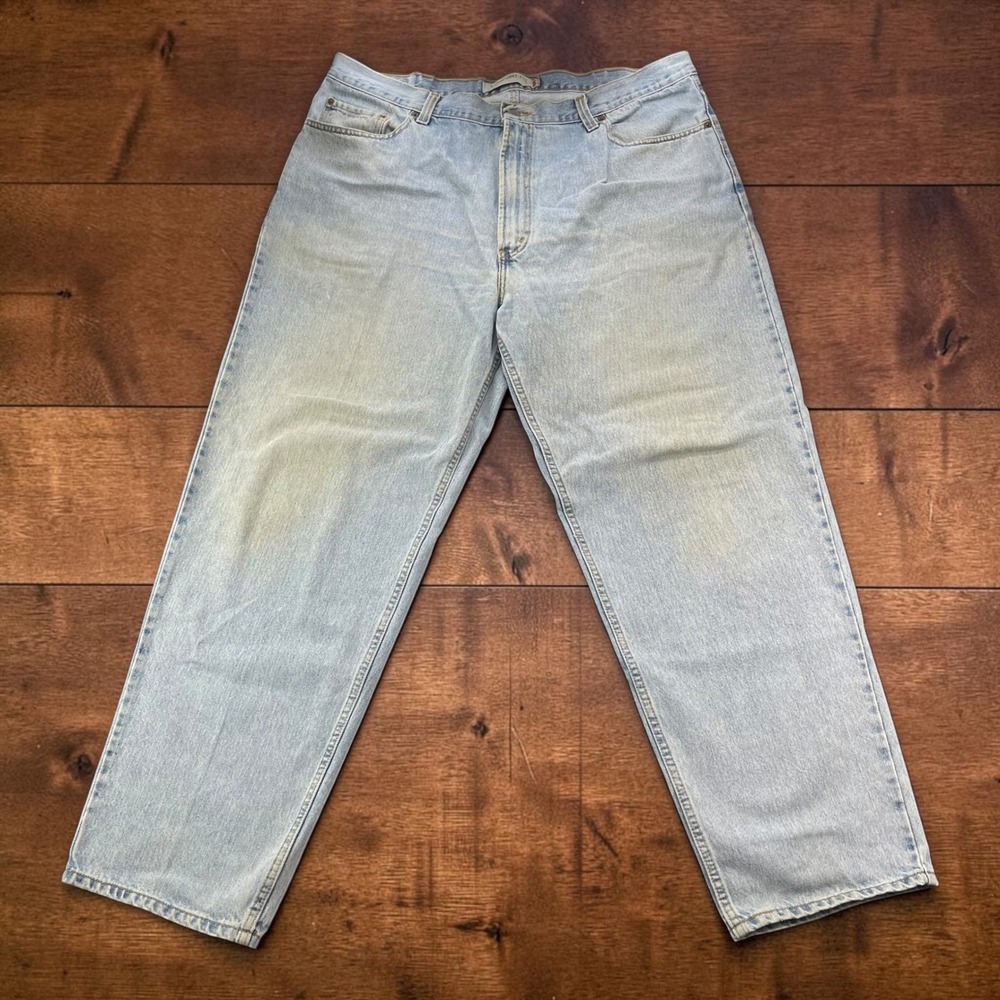 Levis 560 Comfort Fit Jeans Mens 42x32 Light Wash Baggy Tapered Denim Blue